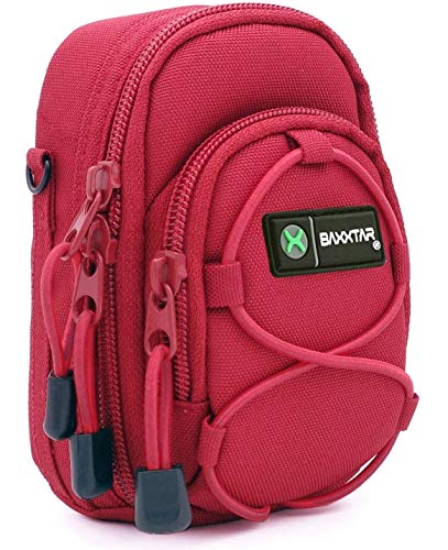 Baxxtar Nuovo V4 (Taglia L) Borsa Custodia - Rosso - Lumix Dc Tz200 Tz95 Dmc Tz100 Tz90 Tz80 Lx15 - Powershot Sx720 Sx730 Sx740 G5X Ii G7 X - Coolpix