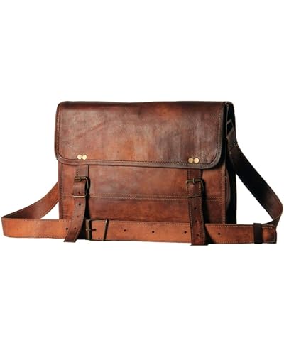 Aditya Art & Craft Honey Leather Exportters - Borsa Da Uomo In Vera Pelle, Per Laptop, Documenti, 33 X 10,2 X 25,4 Cm, Colore: Marrone, Marrone, 33 X