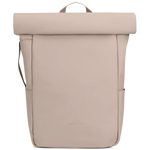 Johnny Urban Zaino Porta Pc Donna Uomo Beige - Henry - Rolltop Per Lavoro Viaggio Università - Scomparto Per Laptop 16 Pollici - 15-19L - Idrorepellen