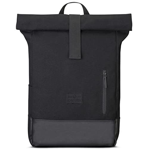 Johnny Urban Zaino Porta Pc Donna E Uomo Nero - Adam Medium - Rolltop Per Lavoro Viaggio Università - Scomparto Per Laptop 15.6 Pollici - Idrorepellen