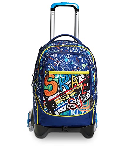 Trolley Scuola Jack 3 Ruote - Funny Adventure Sj Boy Bambino - Zaino Sganciabile - Doppio Uso