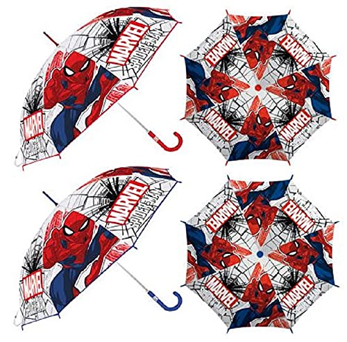 Paraguas Eva Transparente Spiderman Manual 48Cm