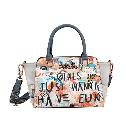 Anekke - Borsa Bowling Donna - Borsa A Tracolla Grande Ecopelle Donna 2 Manici E Chiusura Lampo - Portafoglio A Spalla Doppia Maniglia - Collezione Fu