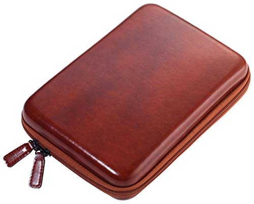 Troika Custodia Organizer Con Chiusura Lampo Brown Travel Case–3 Scomparti Interni – 6 Passanti Elastici – Divisorio Interno – Finta Pelle Velluto – M