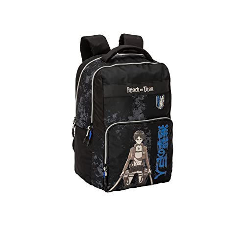 Comix Anime, Attacco Dei Giganti - Zaino Scuola Porta Pc Unisex Per Bambini E Ragazzi Con Spallacci Regolabili, Due Scomparti Per Tablet E Notebook, R