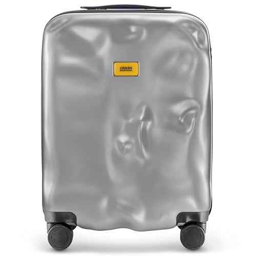 Crash Baggage - Icon Cabin, Valigia Rigida In Policarbonato, Bagaglio A Mano, Dimensioni Trolley 55 X 40 X 22 Cm, Capacità 35 Litri, Colore Silver