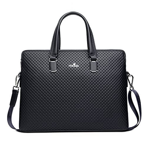 Fsd.Wgbusiness Bag Borsa In Pelle Borsa Da Affari Per Computer Portatile Borsa Da Uomo Nero Large