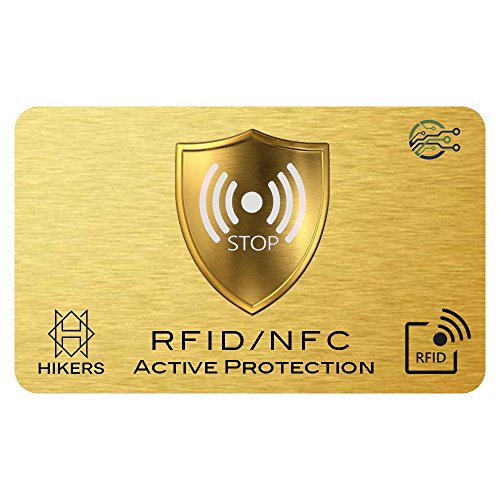 Hikers Carta Di Blocco Rfid/Nfc Protezione Per Carta Di Credito Contactless, Carte Bancaria, Pasaporto, Carta Bancomat (Pack 3 Carte)