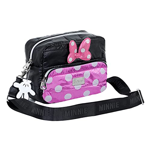 Disney Minni Mouse Air-Borsa A Tracolla Ibiscuit Padding, Nero, 23 X 16 Cm