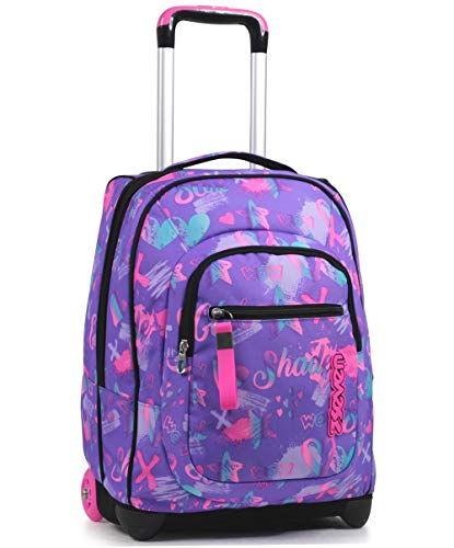 Seven Trolley, Iridescent, Viola, 2 In 1 Zaino Con Cross-Over System, Scuola & Viaggio