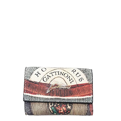 Gattinoni Portafoglio Donna Piccolo Planetarium Portafoglio Classico Nero Con Patta E Bottone Portamonete Wallet Portacare Di Credito