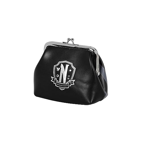 Wednesday Mercoledì Original-Portamonete Retro Maxi, Nero, 13 X 11 Cm
