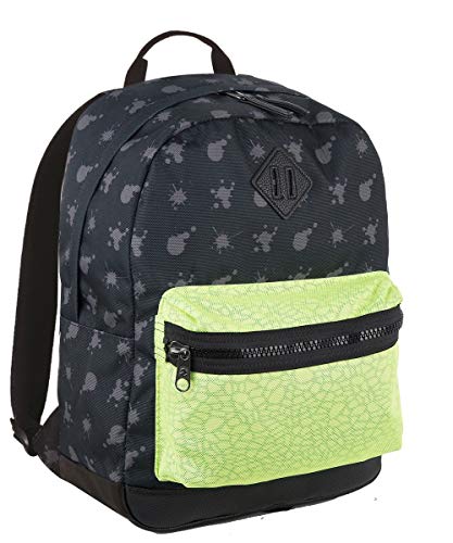 Invicta S.P.A. Zaino Casual Daily Scuola, Rise, Nero Giallo Patch, Tasca Porta Pc Imbottita, A Mericano, Fondo Rinforzato, 28 Lt, Multicolore, Taglia