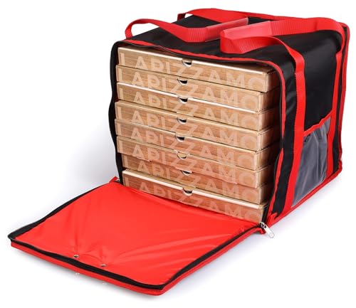 Safemi Borsa Termica Porta Pizze Da Asporto 8/10 Cartoni Express 10 Nera E Rossa