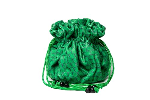 Metallic Dice Games Fanroll Dragon Stormtm - Borsa Per Dadi In Velluto, Motivo: Scaglie Di Drago Verde