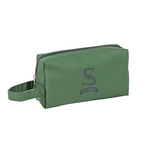Beauty Case Da Viaggio Di Harry Potter, Colore Verde, Grande Capacità Di Stoccaggio, Chiusura A Cerniera, Stampa Serpeverde, Prodotto Originale Proget
