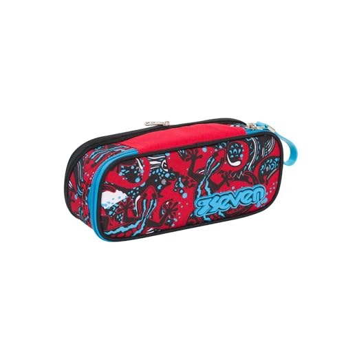 Portapenne Scuola Seven Estensibile - Reptil - Rosso