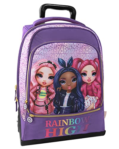 Rainbow High - Zaino Trolley Regolabile Con Maniglia E Spallacci A Scomparsa, Cerniera E Tasca Frontale Zip - Zainetto Bambina - Zaino Scuola Cm 36X23