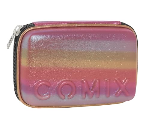 Comix Astuccio Maxi Zip - Astuccio Maxi Zip, Astucci Zip Bambini E Ragazzi, Con Penne, Matite E Pennarelli Inclusi, 21X6,5Hx14,5 Cm, Fuchsia