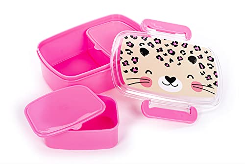 Tri-Coastal Design - Tcd Made For Kids | Box Porta Pranzo | Scatola Grande 750 Ml |Due Contenitori All'Interno| Senza Bpa | Fantasia Maculata Su Sfond