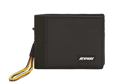 K-Way Portafoglio Uomo Leschelle Art. K6116Jw, In Tessuto Con Laccetto E Gancio (Black Pure)