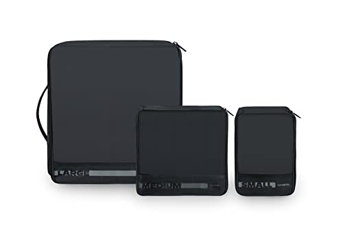 Samsonite Pack-Sized, Set Di 3 Organizer Per Bagagli, 14/22/30 Cm, Nero (Black)