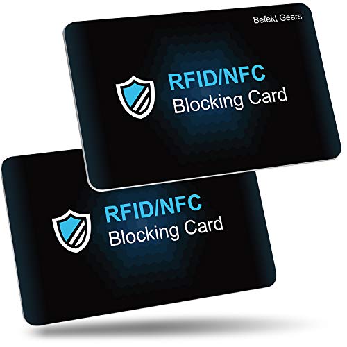 Befekt Gears [2 Pezzi] Anti Nfc Protezione Carte Di Credito, Blocco Rfid, Blu, Cb, Passaporto E Banca