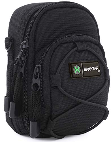Baxxtar Nuovo V4 (Taglia L) Borsa Custodia - Nero - Per Lumix Dc Tz200 Tz95 Dmc Tz100 Tz90 Tz80 Lx15 - Powershot Sx720 Sx730 Sx740 G5 X Ii G7 X Ii Iii
