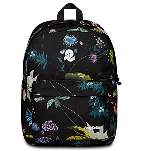 Invicta Zaino Scuola Carlson Fantasy, Nero Fantasia A Fiori, New Way Zaino Mono Scomparto Con Tasca Porta Pc E Tasca Porta Borraccia, Scuola, Universi