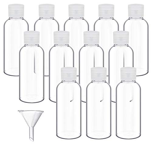 Decareta Bottiglie Di Viaggio 50Ml Con Piccolo Imbuto Bottigliette Viaggio Plastica Trasparente Bottiglia Da Viaggio Vuote Contenitori Cosmetici Riuti