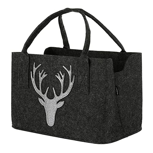 Nordstern Borsa In Feltro "Hirsch" In Grigio Scuro – 40 X 25 Cm, Grigio Scuro