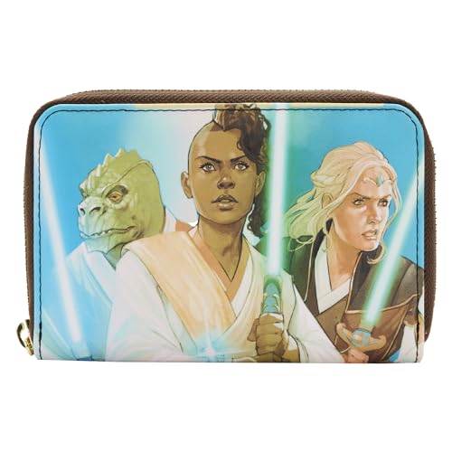 Loungefly Star Wars The High Republic - Custodia A Portafoglio Con Cerniera, Motivo: Star Wars, Taglia Unica, Verde Acqua