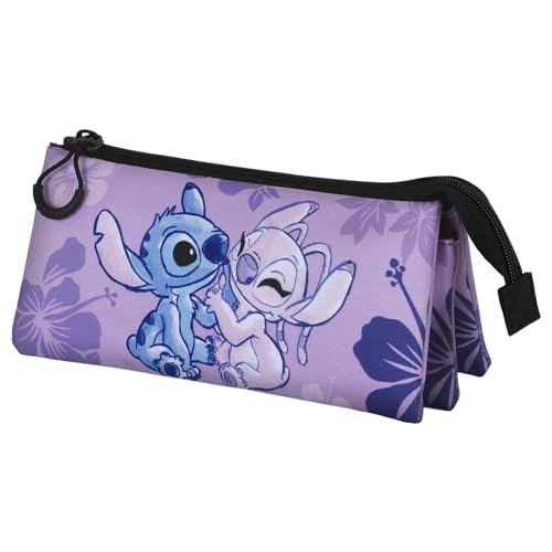 Disney Lilo E Stitch Stitch & Angel-Astuccio Triplo Fan 2.0, Lilla, 23 X 11 Cm