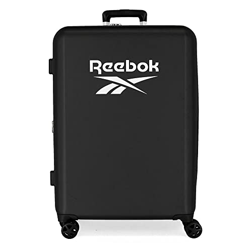 Valigia Reebok Roxbury Medium Nero 48X70X26 Cm Abs Rigido Chiusura Tsa Integrata 81L 2,5 Kg 4 Doppie Ruote