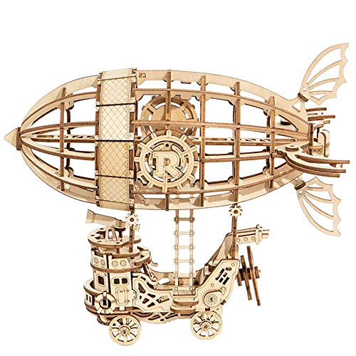 Robotime 3D Jigsaw Puzzle Clockwork Costruzione Set Diy Meccanico Modello Costruire Kit Laser Cut Woodcraft (Dirigibile)