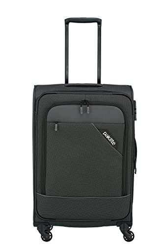 Paklite Valigia A 4 Ruote Morbide Dimensione M Con Piega Ad Espansione E Serratura Tsa, Serie Derby: Elegante Trolley In Look Bicolore, 66 Cm, 69 Litr
