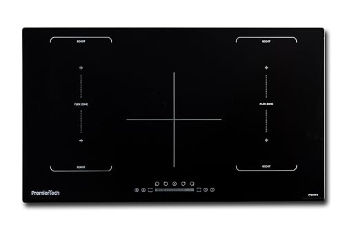 Premiertech Piano Cottura A Induzione 90Cm, 5 Zone, Timer & Lock, Funzione Flex Pt905Ifb