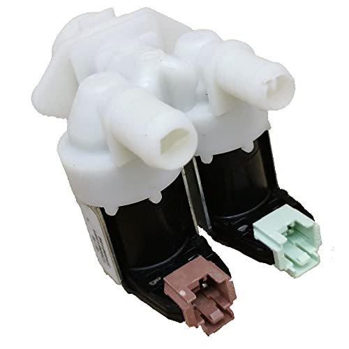 Jcspares® - Elettrovalvola Carico Acqua 180° 2 Vie Bocchette 12 + 15 Mm Per Lavatrice Lavastoviglie Compatibile Con Rex Electrolux Zanussi Aeg (Vedi D