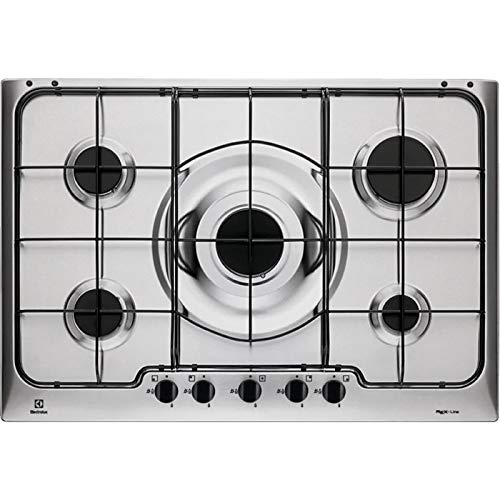 Electrolux - Piano Cottura A Gas Rgg 7252 Oox Finitura Inox E Manopole Nere Da 75 Cm