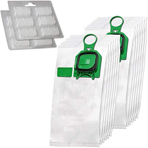 Kit 12 Premium Sacchetti Per Aspirapolvere + 12 Profumi Adatti Per Vorwerk Folletto Vk 140 150 - Vk140, Vk150 - Fp 140 150 - Fp140/150 - Con Microfibr