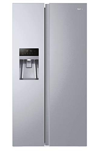 Haier Sbs 90 Series 3 Hsogpif9183 Frigorifero 2 Porte Side By Side, 515 L, No Frost, Dispenser Ghiaccio, Luce Led, Classe F, 90,8X65,9X177,5 Cm, Silve