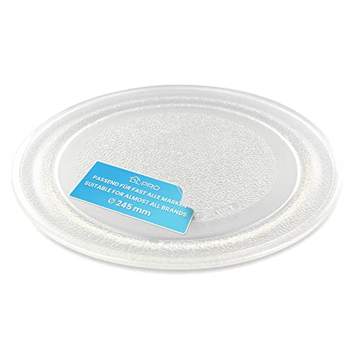 Dl-Pro Piatto Girevole Universale, 24,5 Cm, Piatto Girevole Liscio, Piatto In Vetro, Piatto Girevole 245 Mm, Rotondo, Ricambio Per Forno A Microonde