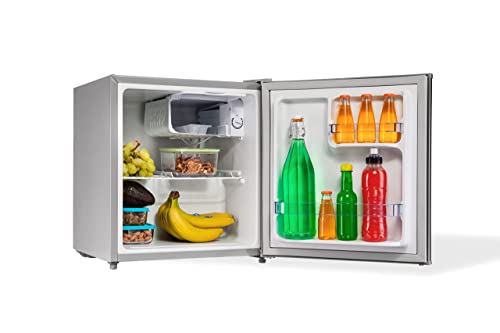 Mini Frigo Bar 45L, Frigorifero Piccolo Grigio Inox, Frigo Bar Hotel, Casa, Ufficio, Classe Energetica E, Silver, Premiertech Pt-F47S