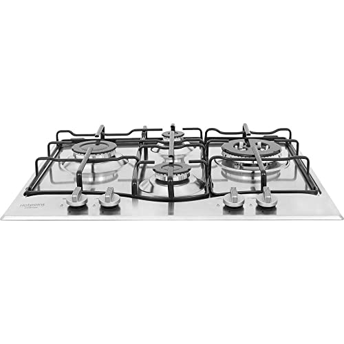 Hotpoint Pcn 642 T/Ix/Har - Piano Cottura Gas, In Acciaio Inox, Da Incasso, 1.000 W, 5,5 Cm