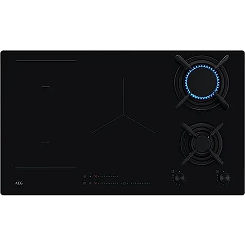 Piano Cottura Misto 2 Fuochi A Gas 3 Fuochi Induzione Funzione Bridge Larghezza 90 Cm Colore Nero