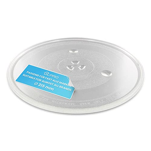 Dl-Pro Piatto Girevole Universale Per Microonde, 31,5 Cm, Piatto Girevole, Piatto In Vetro Con 3 Gommini Da 315 Mm, Rotondo, Ricambio Per Microonde