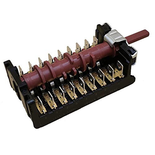Jcspares® - Commutatore Regolazione Manopola Cottura 9 Contatti Gottak 890801K 8 Posizioni + 0 Per Forno Compatibile Con Nardi