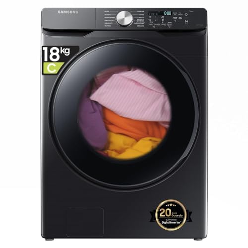 Samsung Lavatrice Grandi Capcità Wf18T8000Gv/Et Libera Installazione, 18 Kg, 1100 Rpm, Classe C, Wifi, Vapore, Carica Frontale, 69L X 98H X 80P Cm