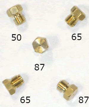 Gpl Kit Di Conversione Getti/Ugelli 5 Confezioni 1 X 50, 2 X 65, 2 X 87 Filettatura M6 X 0,75