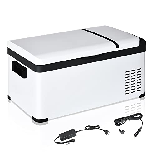 Outsunny Frigo Portatile Elettrico A Compressore 20L Con Maniglia E Schermo Lcd, Frigorifero Piccolo Da 12/24V Dc E 110/240V Ac, Per Auto E Camion